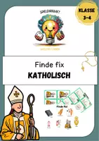 Vorschau - Spiele - Lesespiel "Finde fix - Katholisch" Blitzlesen - Deckblatt