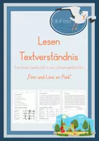 Vorschau - Arbeitsblätter - Lesen, Textverständnis, Differenzierung, Finn und Lina im Park - Deckblatt