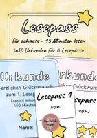 Vorschau - Anderer Materialtyp - Lesepass 1-6 mit Urkunden für die Grundschule - Deckblatt