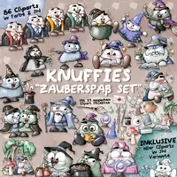 Vorschau - Mal- und Bastelvorlagen - Knuffies „Zauberspaß“ Cliparts Set - Seite 3