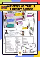 Vista previa - Hojas de trabajo - How Often Do They...? A Weekly Routine (FREQUENCY ADVERBS) - Portada