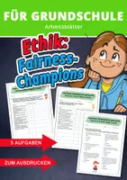 Vorschau - Arbeitsblätter - Fairness & Regeln – Werteerziehung im Ethikunterricht der Grundschule - Deckblatt