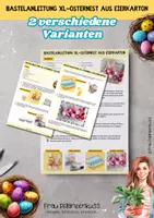 Vorschau - Mal- und Bastelvorlagen - Bastelanleitung für ein Osternest aus Eierkarton 2. bis 6. Klasse - Seite 1