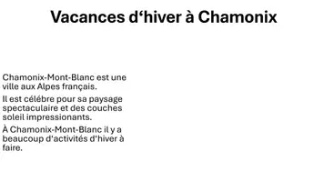 Vorschau - Arbeitsblätter - Vacances d‘hiver - Hiver à Chamonix / future composé - Deckblatt