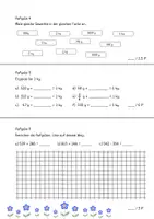 Vorschau - Klassenarbeiten - KA_Mathe_Klasse 3_Gewichte_Addition-Subtraktion_Sachaufgaben (1) - Seite 1