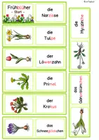 Vorschau - Stationenlernen - Lesespiel Domino Frühblüher Klasse 1, Klasse 2, DaZ - Seite 1