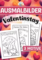 Vorschau - Mal- und Bastelvorlagen - Ausmalbilder - Valentinstag - Deckblatt