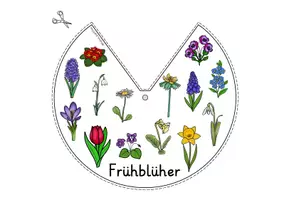 Vorschau - Mal- und Bastelvorlagen - Frühblüher Klasse 3-4 DREHSCHEIBE basteln - Seite 1