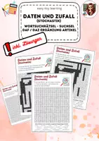 Vorschau - Arbeitsblätter - Daten und Zufall (Stochastik) - Suchsel - Wortsuchrätsel DAF/DAZ - Deckblatt