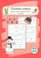 Vorschau - Arbeitsblätter - Wortarten sortieren - Thema Winter - Deckblatt