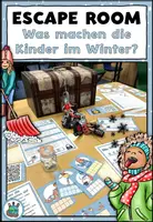 Vorschau - Arbeitsblätter - Escape Room "Was machen die Kinder im Winter?" DaZ / DaF / Deutsch - Deckblatt