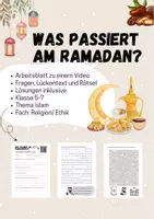 Vorschau - Arbeitsblätter - Was passiert am Ramadanfest? Video mit Aufgaben und Lösungen! - Deckblatt
