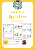Vorschau - Arbeitsblätter - Body Parts - Monsters (Arbeitsblätter) - Deckblatt