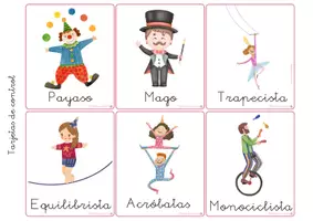 Vista previa - Refuerzo / NEE / Materiales de apoyo - EL CIRCO - VOCABULARIO: Tarjetas 3 partes. Montessori. - página 3