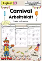 Vorschau - Arbeitsblätter - Carnival (Fasching, Karneval) Arbeitsblatt differenziert - Englisch - Deckblatt