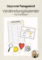 Vorschau - Bildkarten - Verabredungskalender für Partnerarbeit - Classroom Management - Seite 1