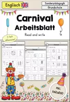 Vorschau - Arbeitsblätter - Carnival (Fasching, Karneval) Arbeitsblatt differenziert - Englisch - Deckblatt