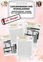 Vorschau - Arbeitsblätter - Zahlenmengen und Wurzelziehen - Suchsel - Wortsuchrätsel sprachsensibel DAF DAZ - Deckblatt