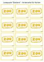 Vorschau - Spiele - Sinnentnehmendes Lesespiel "Lesepuzzle -Zootiere“ - Seite 3