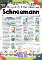 Vorschau - Arbeitsblätter - Übungskartei - Die Schneemannschule Groß- & Kleinschreibung - Deckblatt