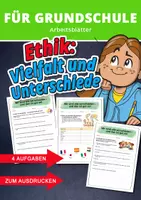 Vorschau - Arbeitsblätter - Vielfalt, Toleranz & Akzeptanz – Ethik-Materialien für die Grundschule - Deckblatt