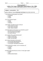 Vorschau - Klassenarbeiten - Klassenarbeit - Der Junge im gestreiften Pyjama - Deckblatt