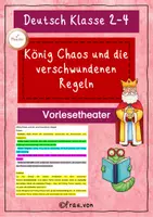 Vorschau - Text - König Chaos und die verschwundenen Regeln - Vorlesetheater (Klasse 2-4) - Deckblatt