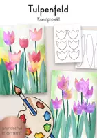 Vorschau - Mal- und Bastelvorlagen - Tulpenfeld / Kunstprojekt im Frühling - Deckblatt