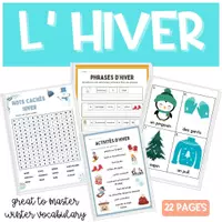 anteprima - Esercizi - L' HIVER - Inverno - Francese - Pagina di copertina