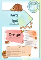 Vorschau - Merkblätter - Wissenskartei/Abschreibkartei Igel - Deckblatt