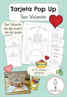 Vista previa - Manualidades / Dibujos para colorear - San Valentín Tarjetas Pop Up Regalo | Colorear - Portada