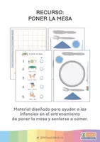 Vista previa - Hojas de trabajo - PONER LA MESA - material de entrenamiento - Portada