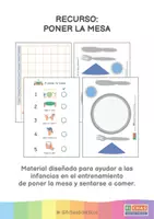 Vista previa - Hojas de trabajo - PONER LA MESA - material de entrenamiento - página 1