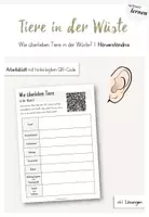 Vorschau - Arbeitsblätter - Wie überleben Tiere in der Wüste - Hörverständnis - Deckblatt
