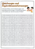 Vorschau - Arbeitsblätter - Gleichungen und Äquivalenzumformung - Suchsel - Wortsuchrätsel DAF/DAZ - Seite 3