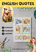 Vorschau - Mal- und Bastelvorlagen - English Quotes Kärtchen mit Sprüchen Capybara - Seite 2