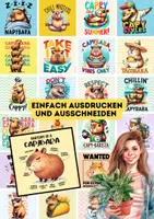 Vorschau - Mal- und Bastelvorlagen - English Quotes Kärtchen mit Sprüchen Capybara - Seite 1