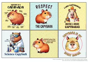Vorschau - Mal- und Bastelvorlagen - English Quotes Kärtchen mit Sprüchen Capybara - Seite 3
