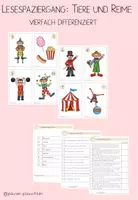Vorschau - Arbeitsblätter - Lesespaziergang - Zirkus für Klasse 1 und 2 - Deckblatt