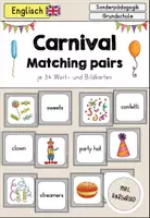 Vorschau - Spiele - Carnival (Fasching, Karneval) Merkspiel Matching pairs - Englisch - Deckblatt