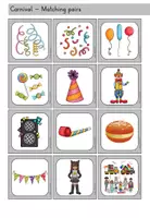 Vorschau - Spiele - Carnival (Fasching, Karneval) Merkspiel Matching pairs - Englisch - Seite 3