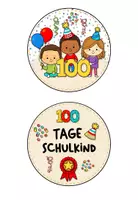 Vorschau - Mal- und Bastelvorlagen - 100-Tage-Schulkind | Medaillen - Seite 1