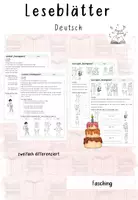 Vorschau - Arbeitsblätter - Leseblätter "Fasching" (differenziert) - Deckblatt