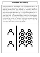 Vorschau - Arbeitsblätter - Mehrheiten im Bundestag: Absolute, relative, einfache und qualifizierte Mehrheiten - Seite 1
