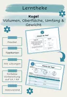 Vorschau - Arbeitsblätter - Lerntheke: Kugel (Volumen, Oberfläche, Umfang & Gewicht) - Deckblatt