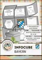 Vorschau - Mal- und Bastelvorlagen - Infocube: Bundesland Bayern | Deutschland - Deckblatt