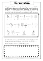 Vorschau - Arbeitsblätter - Ägyptische Hieroglyphen: Info, Alphabet, Schreibversuch - Seite 1