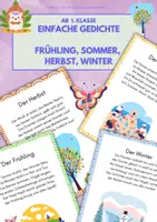 Vorschau - Arbeitsblätter - 4 Jahreszeiten Gedichte: Frühling, Sommer, Herbst, Winter ab 1.Kl - Deckblatt