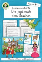 Vorschau - Arbeitsblätter - Lesespurgeschichte (Märchen): Die Jagd nach dem Drachen - Deckblatt