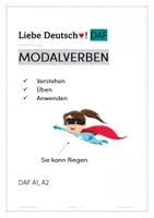 Vorschau - Arbeitsblätter - DAF Modalverben verstehen, üben, anwenden A1, A2 / Lösungen - Deckblatt